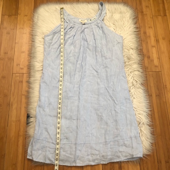Malvin Hamburg Germany Linen Blend Pleated Sky Blue Halter Sun Dress S (6 US) - Picture 11 of 11